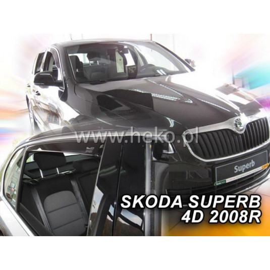 Дефлектори ŠKODA Superb II 4D (+задни) Sedan (2008-2015)