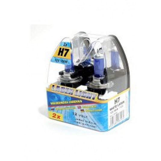 Халогенна крушка H7 12V 100W БЯЛА LASER 2 бр.