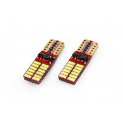 LED светлини CANBUS 24SMD 4014 T10e (W5W) White 12V/24V (2бр)