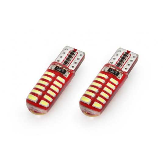 LED лампи CANBUS 24SMD 3014 T10e (W5W) SILCA White 12V (2бр.)