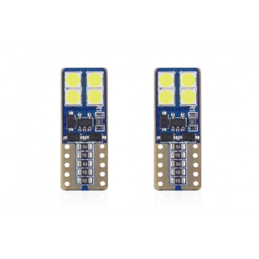 LED крушки CANBUS 8SMD 2835 T10e (W5W) White 12V/24V (2бр.)