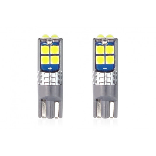 LED крушки CANBUS 10SMD 3030 T10 W5W бели 12V/24V (2бр)