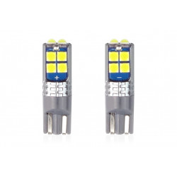 LED крушки CANBUS 10SMD 3030 T10 W5W бели 12V/24V (2бр)