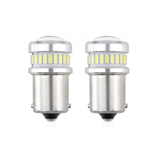 LED жарулки CANBUS 3014 24SMD + 3030 6SMD 1156 (R5W, R10W) P21 White 12V/24V (2бр.)