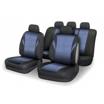 Калъфи за седалки комплект 9бр POLY синьо AIRBAG
