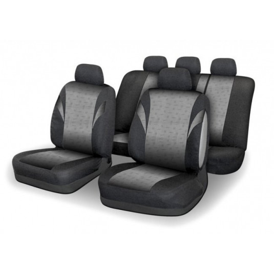 Тапицерия на седалки комплект 9бр POLY сиво AIRBAG