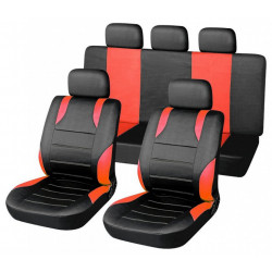 Калъфи на седалки комплект 9бр SPORT червени AIRBAG