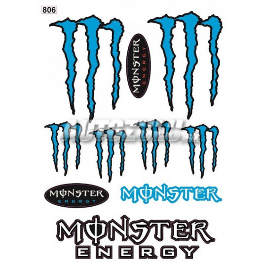 Комплект стикери Monster синьо