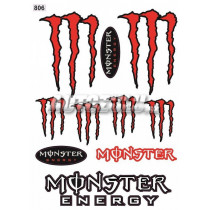 Комплект стикери Monster червен