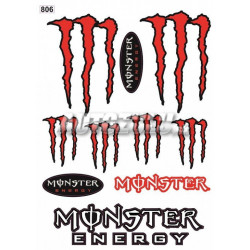 Комплект стикери Monster червен