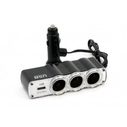 Разпределител на автомобилния запалител + USB SOC-04