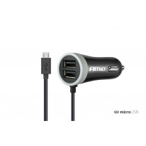 Зарядно устройство за автомобил 12/24V Micro USB + 2x USB 2.4A PCH PRO-01