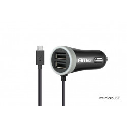 Зарядно устройство за автомобил 12/24V Micro USB + 2x USB 2.4A PCH PRO-01