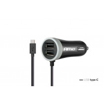 Зарядно устройство за автомобил 12/24V USB Type C + 2x USB 2.4A PCH PRO-3
