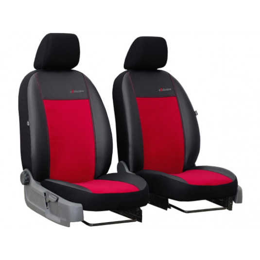 Авто тапици Exclusive Alcantara 1+1 предни (Alcantara-кожа) червено-черни