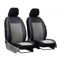 Автомобилни тапицерии Exclusive Alcantara 1+1 преди (Alcantara-кожа) светло сиво-черни