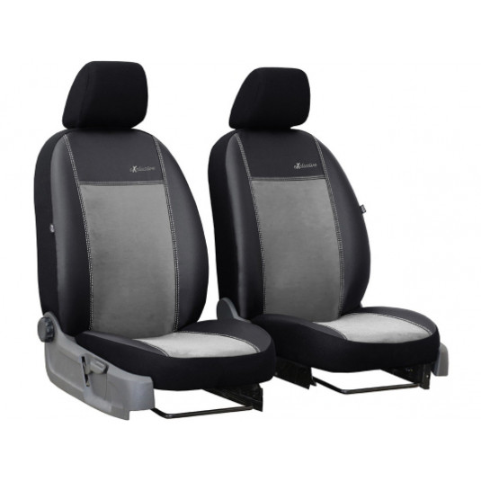 Автомобилни тапицерии Exclusive Alcantara 1+1 преди (Alcantara-кожа) светло сиво-черни