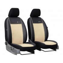 Автомобилни калъфи Exclusive Alcantara 1+1 предни (Alcantara-кожа) бежово-черни