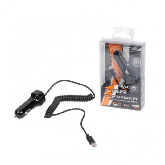 Зарядно устройство тип C 2.1A с USB 12/24V
