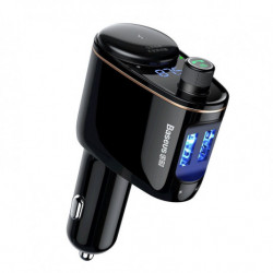 FM предавател BASEUS 2x USB bluetooth черен