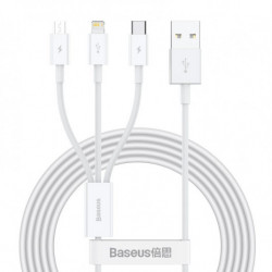 Кабел USB 3в1 BASEUS Superior Series 3,5A, 120 cm бял