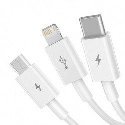 Кабел USB 3в1 BASEUS Superior Series 3,5A, 120 cm бял