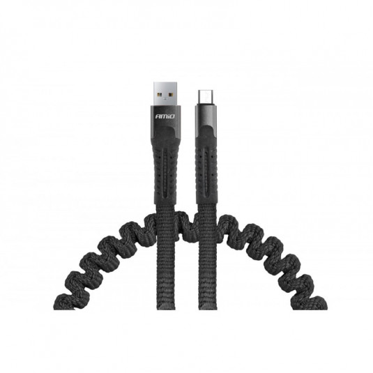 Пружинен кабел USB+microUSB 120cm FullLINK UC-12