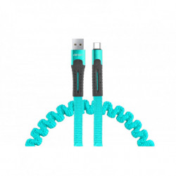 Пружинен кабел USB+USB-C 120cm FullLINK UC-14