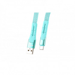Пружинен кабел USB+USB-C 120cm FullLINK UC-14