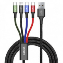 USB кабел BASEUS Fast 4в1 Lightning / Micro 3,5A 1,2 m черен