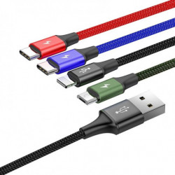 USB кабел BASEUS Fast 4в1 Lightning / Micro 3,5A 1,2 m черен