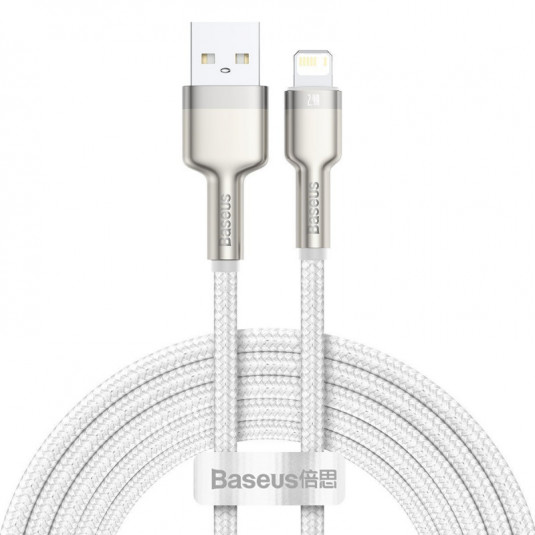 USB кабел Lightning Baseus Cafule, бял 2,4A 200 cm
