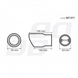 Краен елемент на издувката (Ø издувка до 62mm) MT 017 BLC