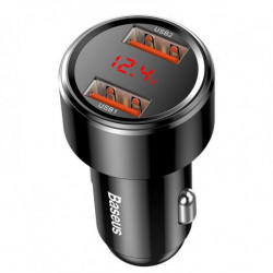 Автомобилен зарядник BASEUS Magic черен, 2xUSB QC 3.0 45W