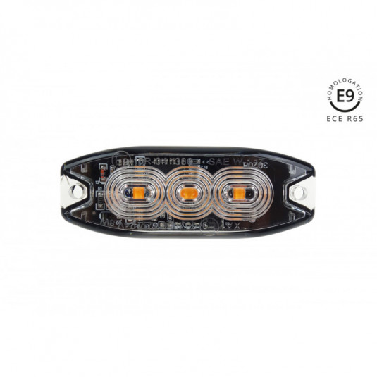 Предупредително осветление оранжево 3x3W LED R65 R10 12/24V IP67