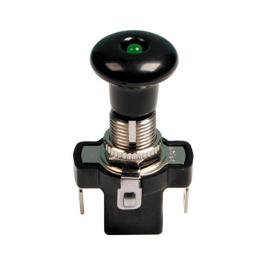 Превключвател 12V 10A push-pull зелен