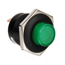Бутонен превключвател със LED индикатор, зелен, 12/24 V