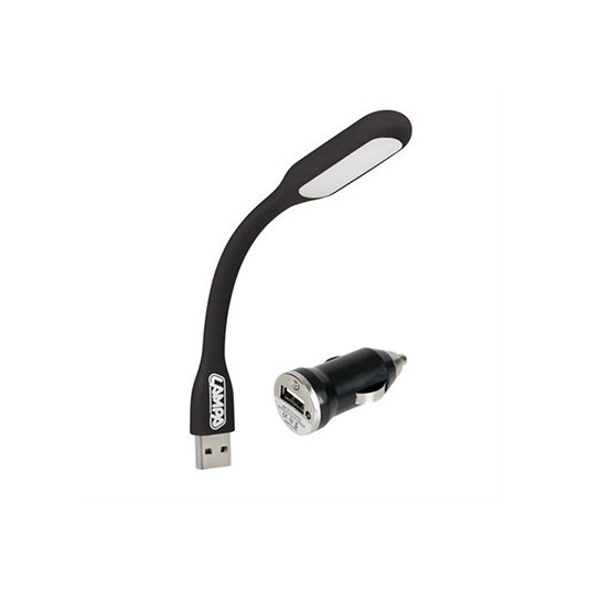Гъвкаво LED светло + USB редукция 12/24V 1000mA черно
