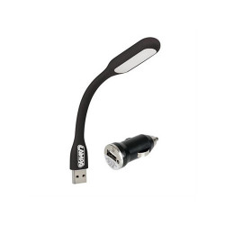 Гъвкаво LED светло + USB редукция 12/24V 1000mA черно