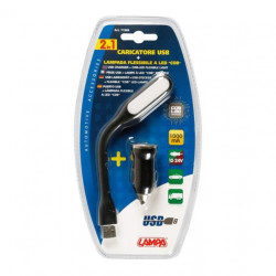 Гъвкаво LED светло + USB редукция 12/24V 1000mA черно
