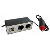 Мулти контакт запалител 2+2 USB с кабел 12/24 V