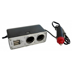 Мулти контакт запалител 2+2 USB с кабел 12/24 V