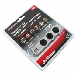 Мултизасувка за запалка 3+1 USB с кабел 12/24 В