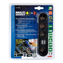 Универсална запалка 4+2 USB с кабел 60 см 12/24 В