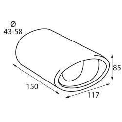 Краен елемент на издувната система (Ø издухване до 58mm) TS-17L