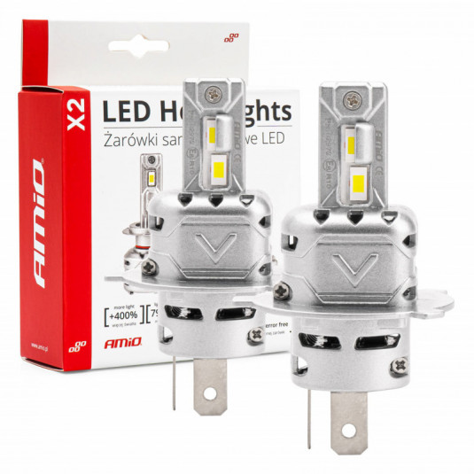 LED крушки за главното светлина H4 X2 Series AMiO (+canbus)