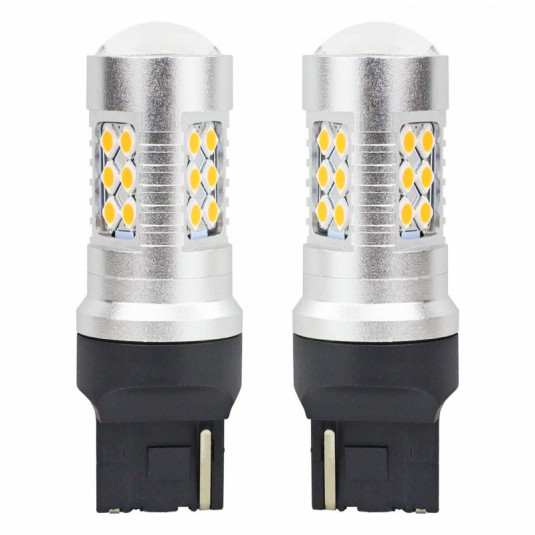 LED крушки CANBUS 3030 24SMD T20 7440 WY21W Оранжева 12V/24V 2бр