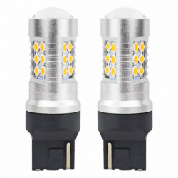LED крушки CANBUS 3030 24SMD T20 7440 WY21W Оранжева 12V/24V 2бр