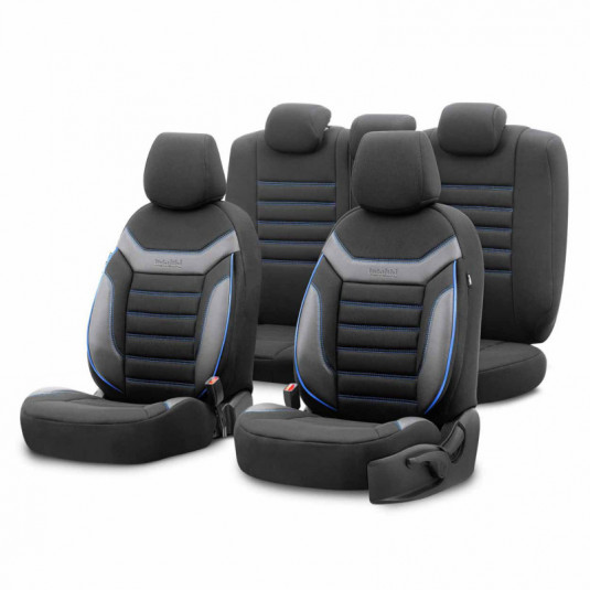 Комплект автомобилни тапицерии OTOM INDIVIDUAL 203 BLACK/BLUE 3-ZIP