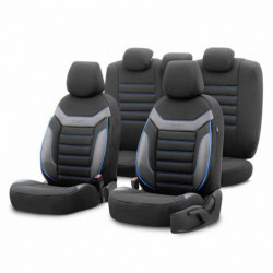 Комплект автомобилни тапицерии OTOM INDIVIDUAL 203 BLACK/BLUE 3-ZIP